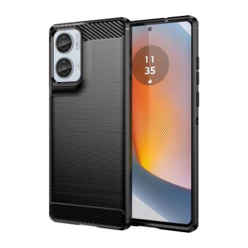 Motorola S50 Neo Black Carbon Fiber Brushed TPU Phone Case - 1