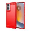 Motorola S50 Neo Red Carbon Fiber Brushed Texture TPU Phone Case - 1