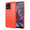 Moto G 5G 2025 Red Carbon Fiber Brushed TPU Phone Case - 1