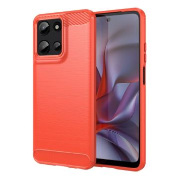 Moto G Play 2025 Red Carbon Fiber TPU Phone Case - 1
