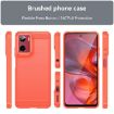 Moto E15 Red TPU Phone Case - Carbon Fiber Brushed Texture Cover - 2