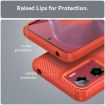 Moto E15 Red TPU Phone Case - Carbon Fiber Brushed Texture Cover - 6