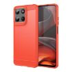 Motorola Moto G15 Red Carbon Fiber Brushed Texture TPU Phone Case - 1