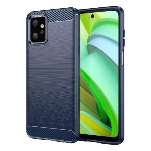 Moto G Power 2023 Blue Carbon Fiber Brushed TPU Case - 1