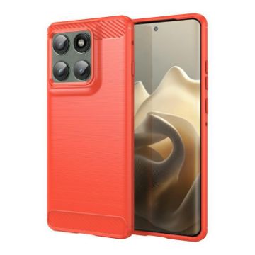 Motorola Edge 60 Pro Red Carbon Fiber Brushed Texture TPU Case - 1