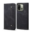 OnePlus 13s 5G Black Denim Texture Flip Leather Case - 1