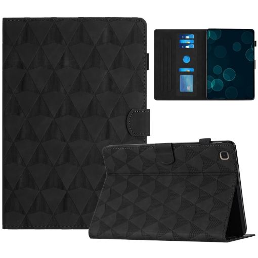 Samsung Galaxy Tab A7 Lite T220 Black Diamond Texture Leather Case - 1