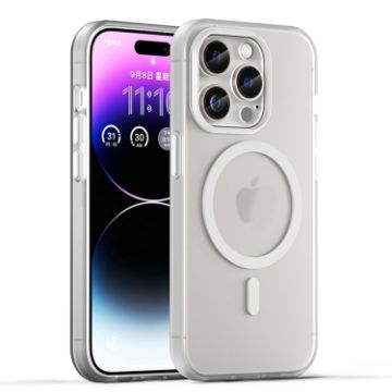 iPhone 14 Pro MagSafe Frosted Translucent TPU PC Case White Full Coverage - 1