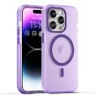 iPhone 15 Pro MagSafe Frosted Translucent TPU PC Case Dark Purple - 1