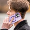 iPhone 15 Pro MagSafe Frosted Translucent TPU PC Case Dark Purple - 6
