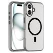 iPhone 16 Plus MagSafe Frosted Translucent TPU PC Case - Black - 1