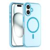 iPhone 16 Plus MagSafe Frosted Translucent TPU PC Case - Blue - 1