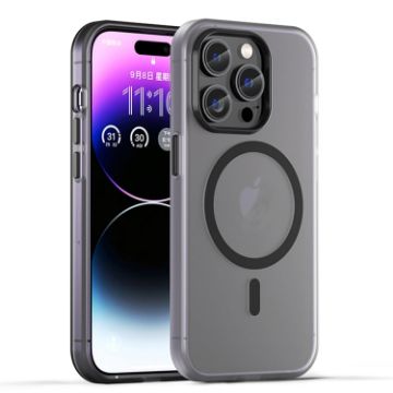 iPhone 16 Pro MagSafe Frosted Translucent TPU PC Case - Black - 1