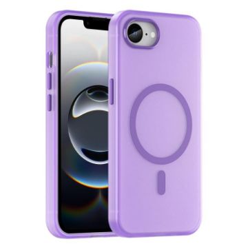 iPhone 16e MagSafe Frosted Translucent TPU PC Case - Dark Purple - 1