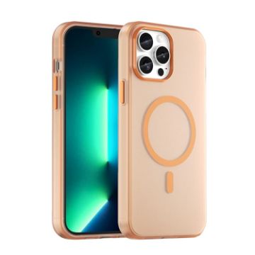 iPhone 12 Pro Max MagSafe Frosted Translucent Orange Case TPU + PC Cover - 1