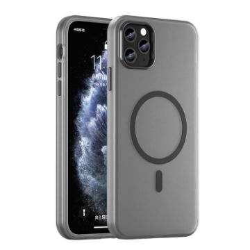 iPhone 11 Pro Max MagSafe Frosted Translucent TPU PC Case Black - 1