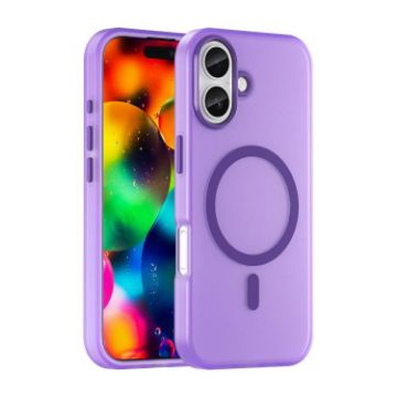 iPhone 17 MagSafe Frosted Translucent TPU PC Case - Dark Purple Cover - 1