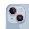 iPhone 15/15 Plus Pink Glitter Ring Tempered Glass Camera Lens Film - 1