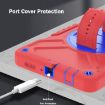 Samsung Galaxy Tab A7 Lite X Rotation PC Silicone Case with Strap Red Blue - 6