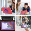 Samsung Galaxy Tab A7 Lite X Rotation PC Silicone Case with Strap Red Blue - 8
