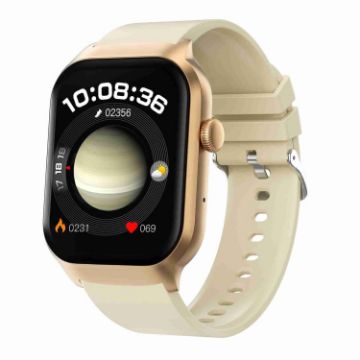 2.01" Light Yellow Smart Watch with Bluetooth Call & Heart Rate Monitor - 1