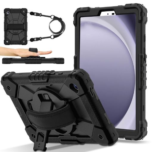Samsung Galaxy Tab A9 X115 Black Silicone Hybrid PC Tablet Case - 1