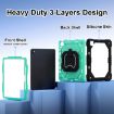 iPad Pro 13 2024 Black Mint Green Robot Silicone Hybrid Case - 3