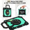 iPad Pro 13 2024 Black Mint Green Robot Silicone Hybrid Case - 4