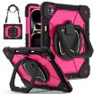 iPad Pro 13 2024 Black Rose Red Robot Silicone Hybrid Case - 1
