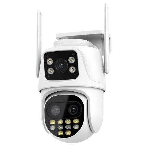 QX104 3MP WiFi Triple Camera with Face Recognition & AI Alarm (EU Plug) - 1