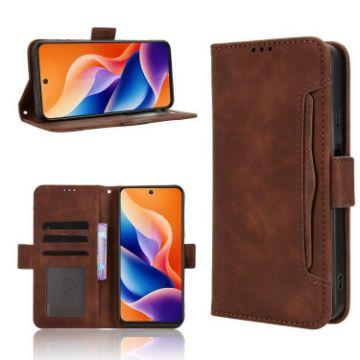 TCL 605/60 SE Brown Leather Phone Case with Card Slots - Calf Texture - 1