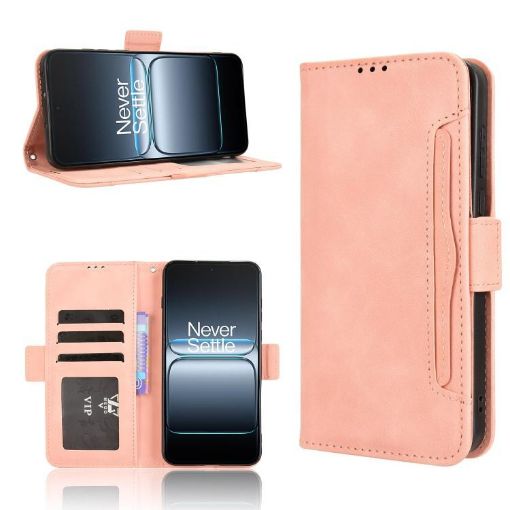 OnePlus Ace 5 Ultra 5G Pink Leather Phone Case with Card Slots - 1