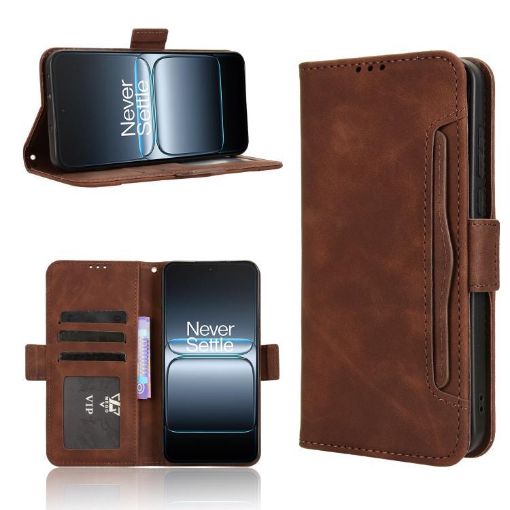 OnePlus Ace 5 Ultra 5G Brown Leather Phone Case with Card Slots - 1