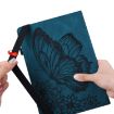 iPad Pro 13 2024 Blue Butterfly Embossed Leather Tablet Case - 7