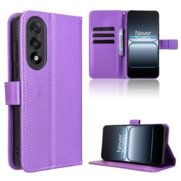 OnePlus Ace 5 Ultra 5G Purple Leather Phone Case - Diamond Texture - 1