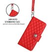 OnePlus Nord 4 5G Red Rhombic Texture Flip Leather Case with Lanyard - 5