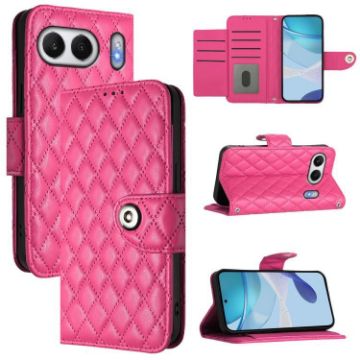 OnePlus Nord 4 5G Rhombic Texture Flip Leather Case with Lanyard - 1