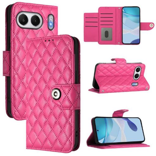 OnePlus Nord 4 5G Rhombic Texture Flip Leather Case with Lanyard - 1