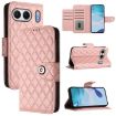 OnePlus Nord 4 5G Coral Pink Rhombic Texture Flip Leather Case - 1