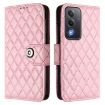 OPPO A5/A3 Pro 5G Pink Rhombic Texture Flip Leather Case with Lanyard - 2