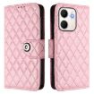 OPPO A5x 4G/5G Global Pink Rhombic Texture Flip Leather Case with Lanyard - 2