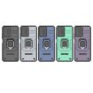 Realme C67 4G Shockproof Phone Case with Holder - Black Camshield TPU+PC - 7