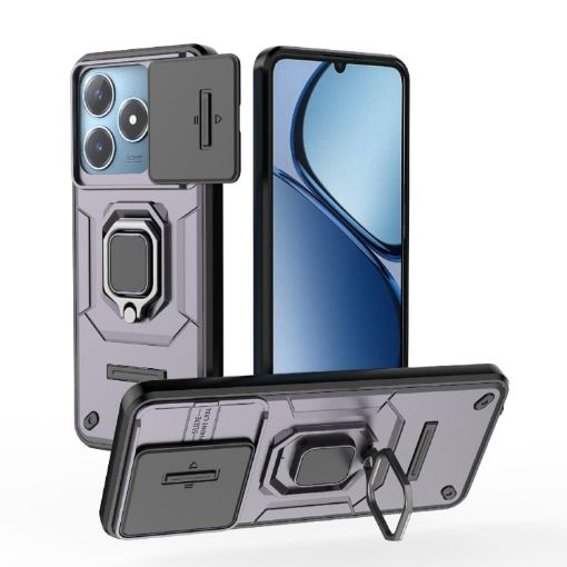 Realme C63 4G Global Purple Shockproof Phone Case with Holder - 1