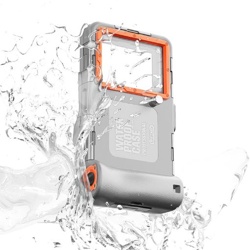 Diving Shell Gen2 IP68 Waterproof Phone Case - Grey Orange Upgrade - 1