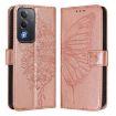 OPPO A5/A3 Pro 5G Embossed Butterfly Leather Case - Rose Gold - 2