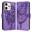 OPPO Reno14 5G Global Butterfly Leather Phone Case - Light Purple - 2
