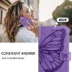 OPPO Reno14 5G Global Butterfly Leather Phone Case - Light Purple - 7