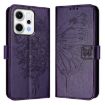 OPPO Reno14 5G Global Butterfly Leather Case - Dark Purple - 2