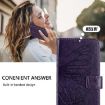 OPPO Reno14 5G Global Butterfly Leather Case - Dark Purple - 7