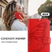 OPPO Reno14 5G Red Embossed Butterfly Leather Phone Case Global - 7